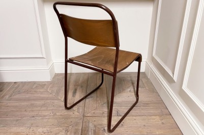 Burgundy Stacking Chair with Plywood Seat & Back